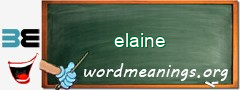 WordMeaning blackboard for elaine